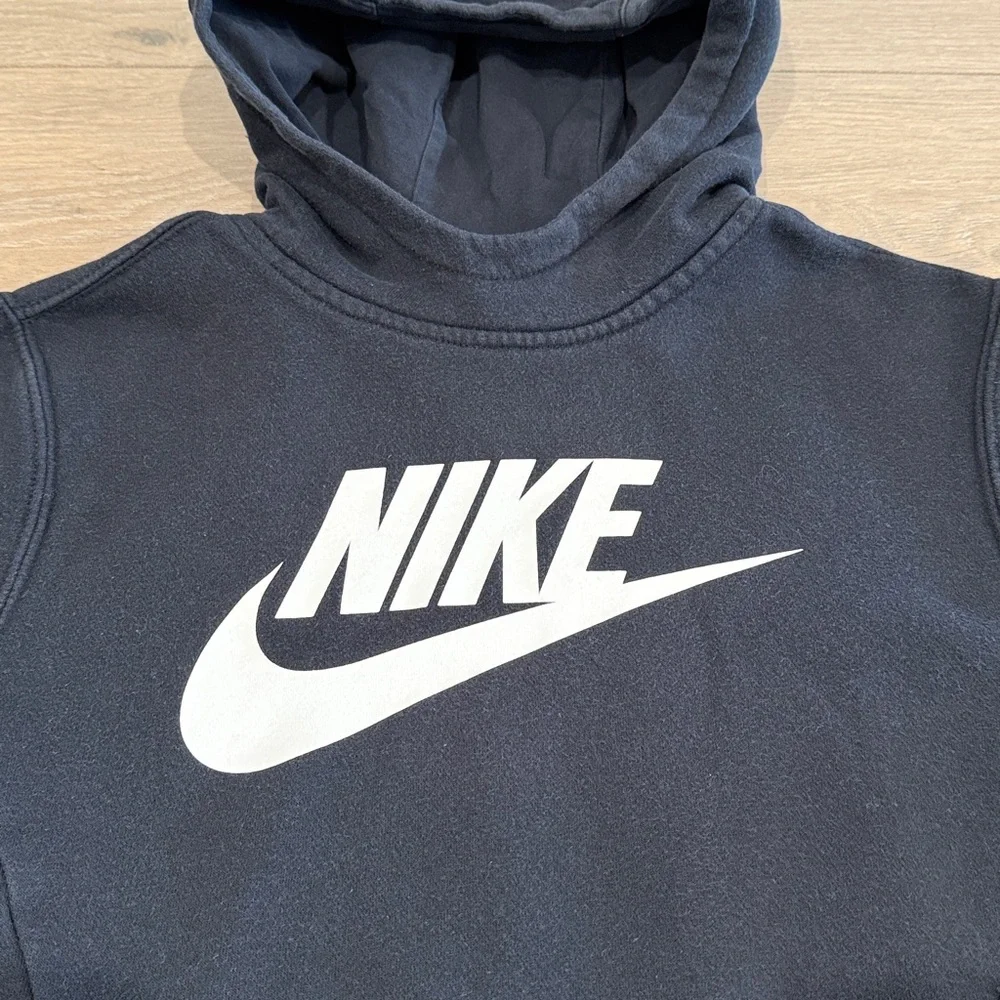NIKE Black Sportswear Club Fleece Cotton Terry Pullover Hoodie Sweatshirt‎ Sz XL